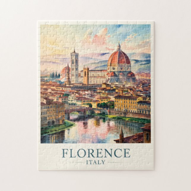 Puzzle Florence Italy Duomo Cathedral Watercolor Travel (Vertical)