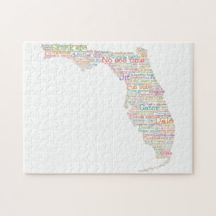 Puzzle Florida USA Slang Word Art Map