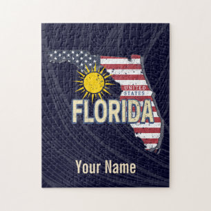 Puzzle Floride États-Unis Carte Retro Vintage USA
