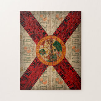 Puzzle Floride State Flag License Plate Art