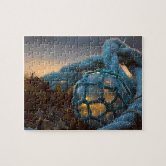 Puzzle Flotteur de pêche en verre, Coucher de soleil, Ala (Horizontal)
