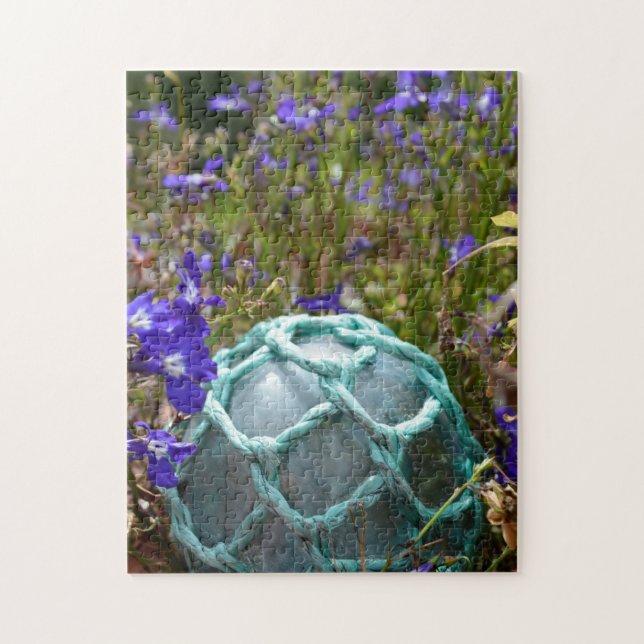 Puzzle Flotteur de pêche en verre et fleurs (Vertical)