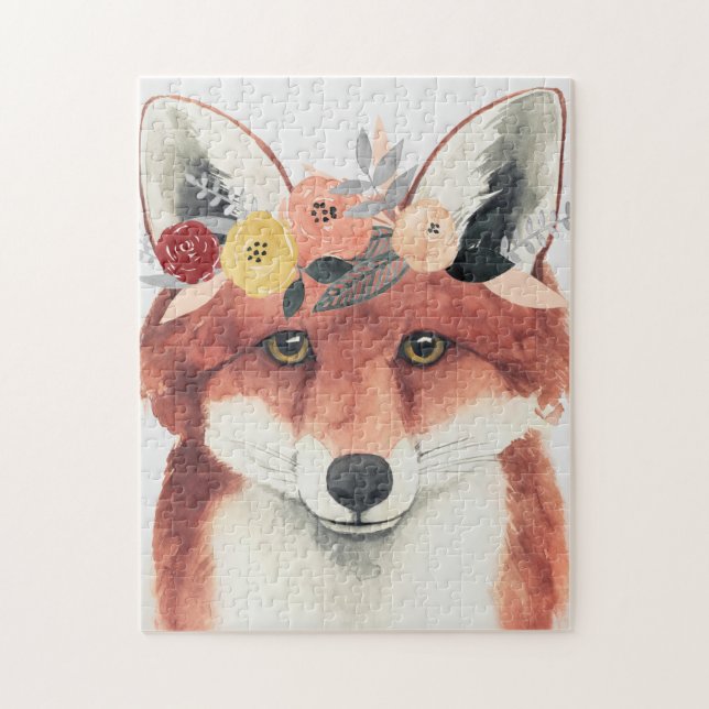 Puzzle Flower Crown Forester Fox (Vertical)