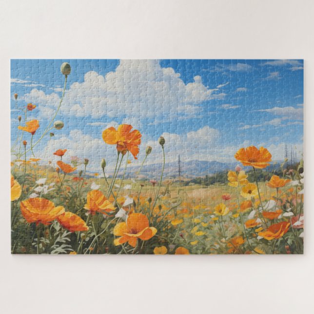 Puzzle Flower Field Jigsaw Puzzle, 1014 pc. 30"x20" (Horizontal)