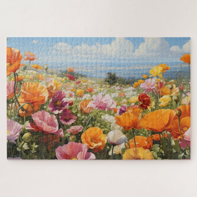 Puzzle Flower Field Jigsaw Puzzle, 1014 pc. 30"x20" (Horizontal)