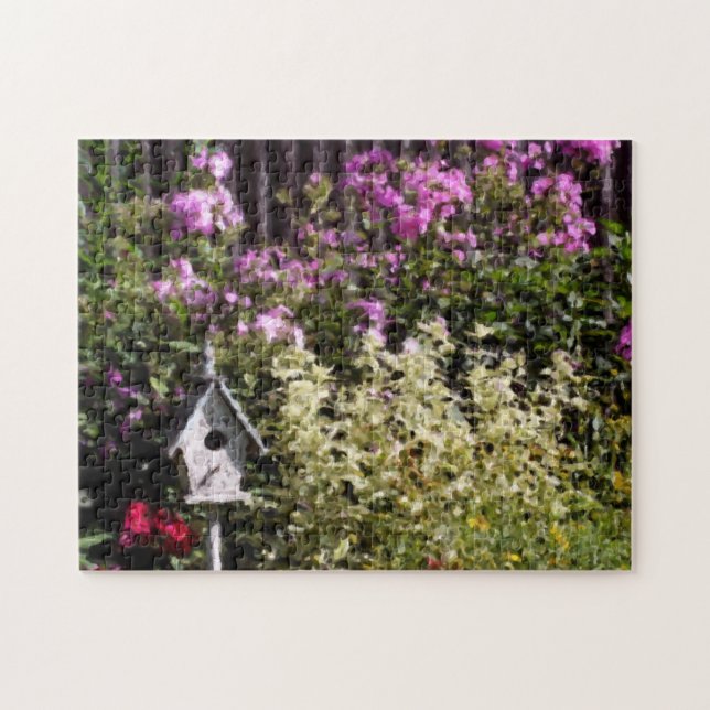 Puzzle Flower Garden Birdhouse Pastel Peinture (Horizontal)