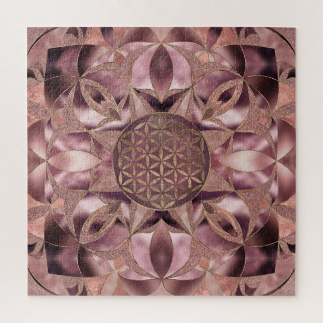 Puzzle Flower of Life Rose (Vertical)