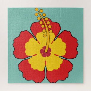 Puzzle Flower rouge hibiscus