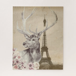 Puzzle Flower Stag & Eiffel Tower 
