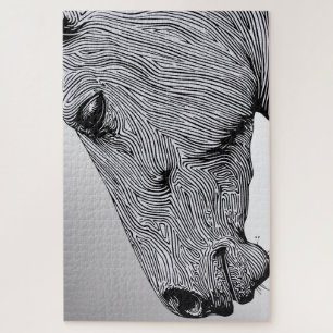 Puzzle Flux du Cheval en Ligne Artistique Minimaliste Sau
