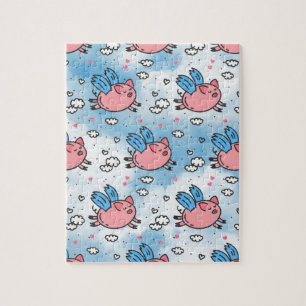 Puzzle flying pigs