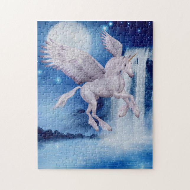 Puzzle Flying Unicorn Cascade Imaginaire Cheval Art (Vertical)
