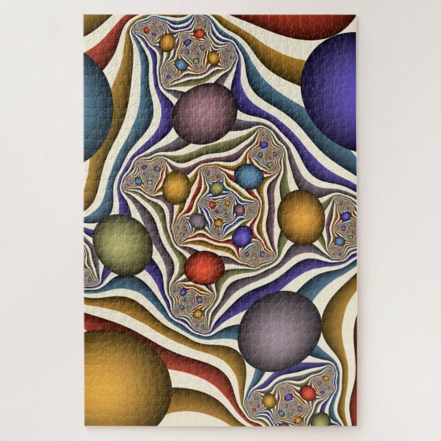 Puzzle Flying Up, Colorful Moderne Art Fractal Abstrait (Vertical)