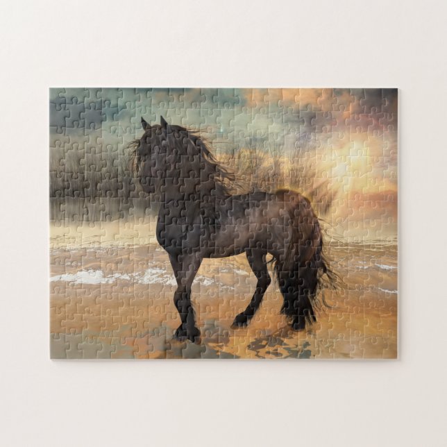 Puzzle Foggy Friesian Matin (Horizontal)