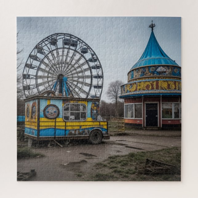 Puzzle Foire Abandonnée Roue de Ferris Vide et Chapiteau (Vertical)