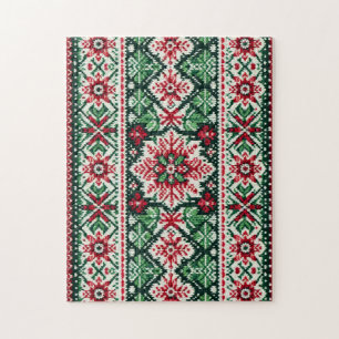 Puzzle Foire de Noël/hiver île rouge et verte