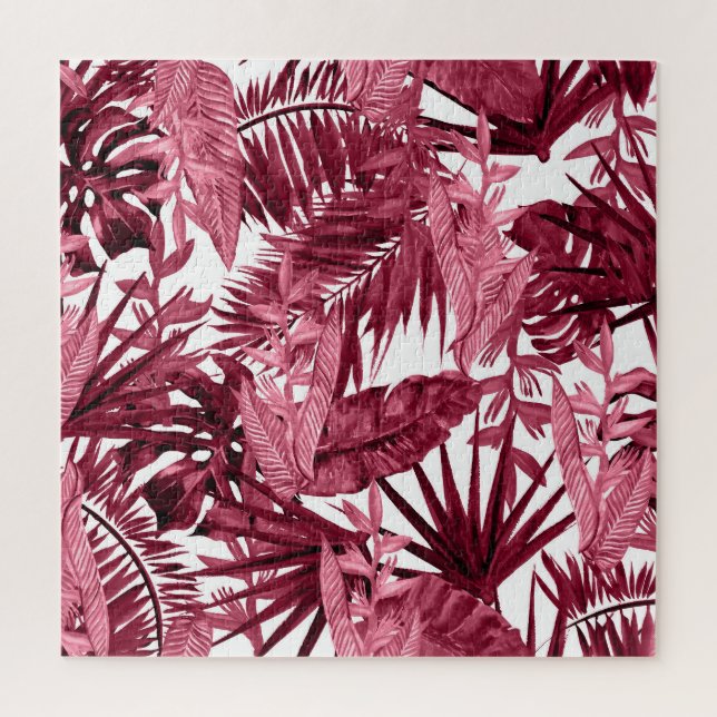 Puzzle Foliage Aquarelle violet, Floral sans joint. (Vertical)