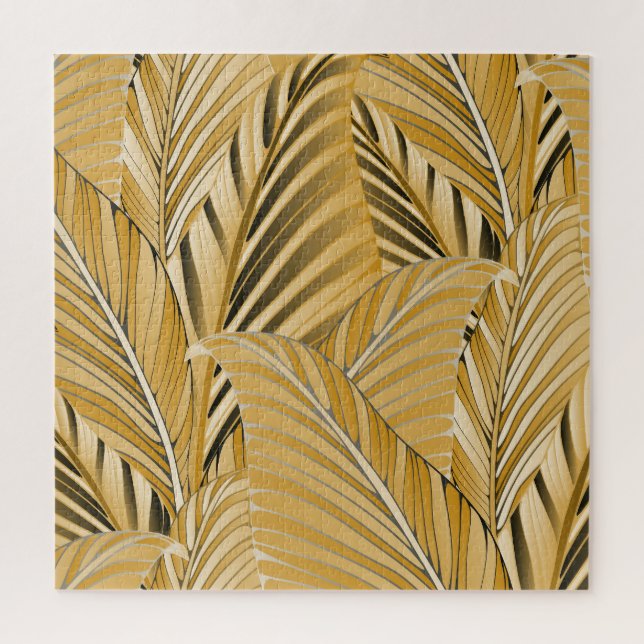 Puzzle Foliage exotique : Motif Feuille d'or (Vertical)