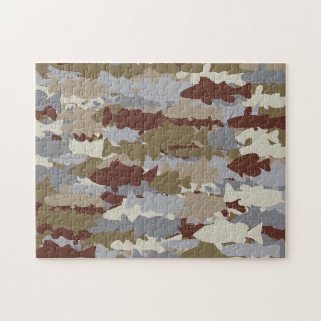 Puzzle Folie de poissons camouflage marron (Horizontal)