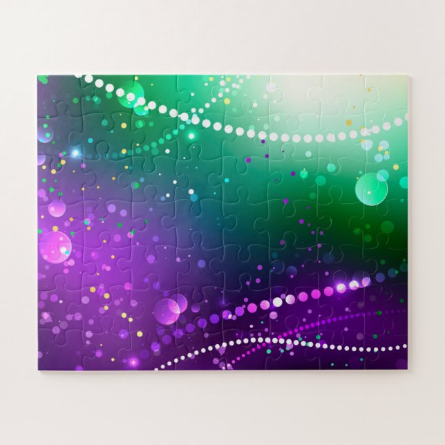 Puzzle Fond festif violet de Mardi Gras (Horizontal)
