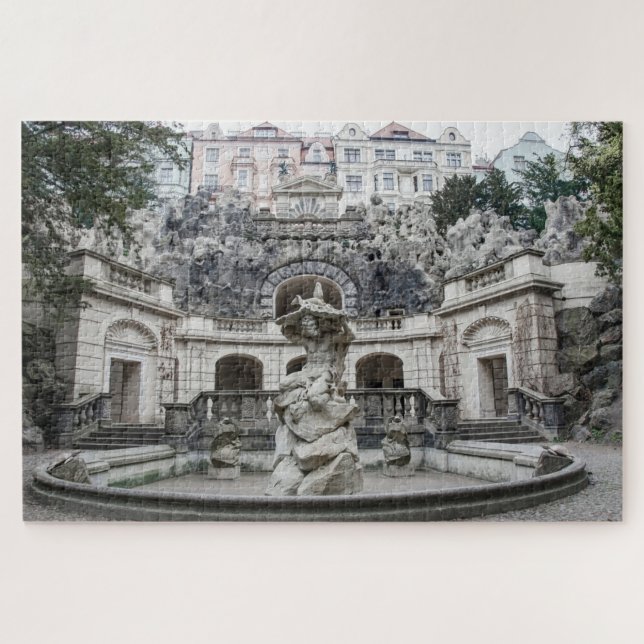 Puzzle Fontaine avec statue de Neptune à Prague Jigsaw Pu (Horizontal)