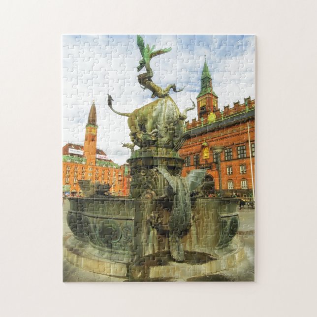 Puzzle Fontaine de dragon à Copenhague (Vertical)