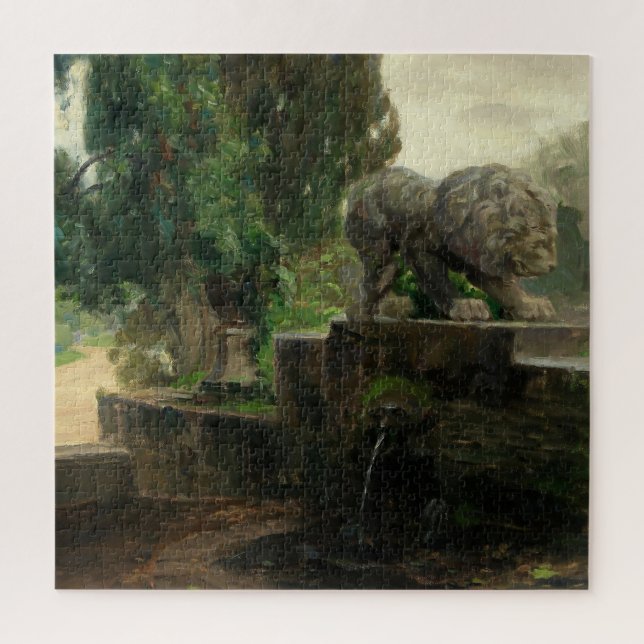 Puzzle Fontaine du Lion à Rome (par H.A. Brendekilde) (Vertical)