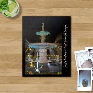 Puzzle Fontaine Forsyth la nuit à Savannah GA