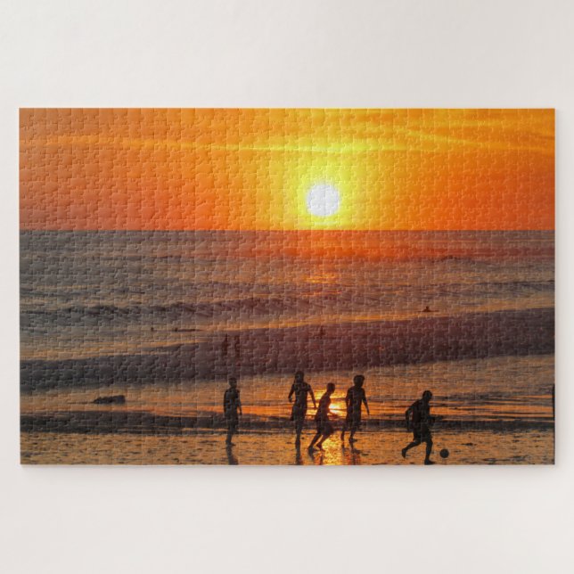 Puzzle football au coucher du soleil (Horizontal)