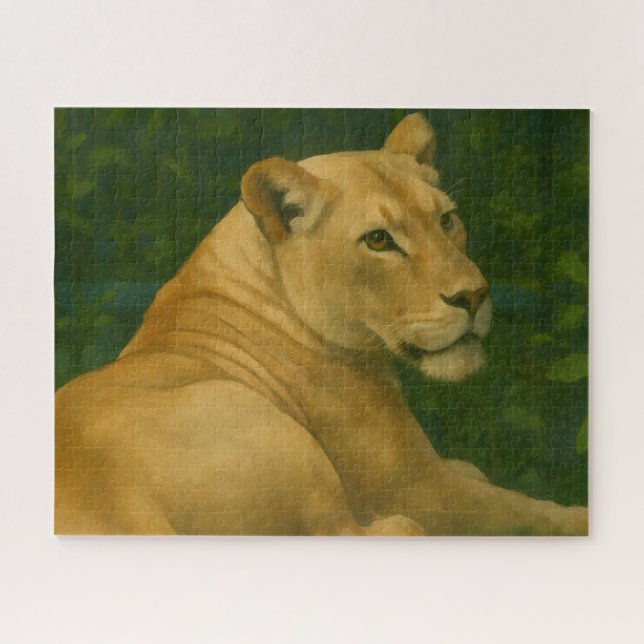 Puzzle Forest Sentinel - Lioness de repos dans la lumière (Horizontal)
