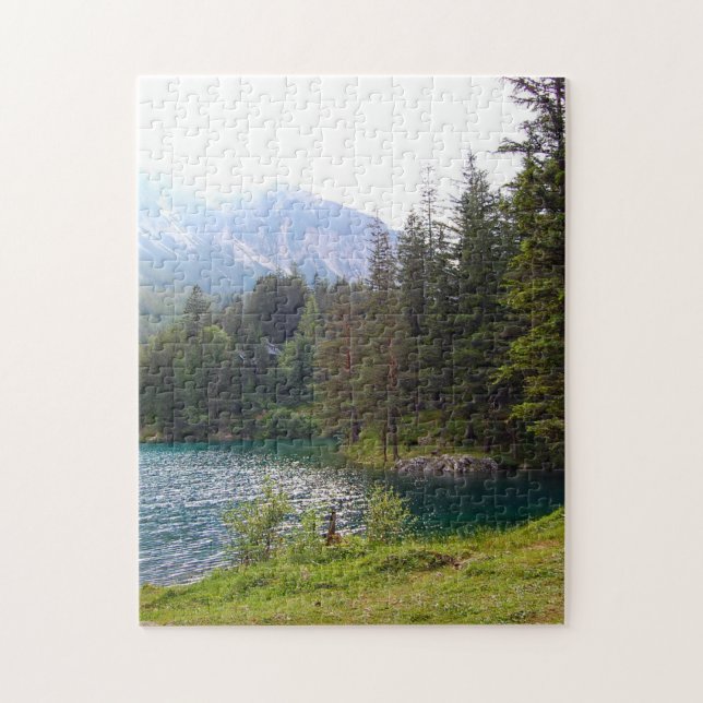 Puzzle Forêt alpine pittoresque et lac (Vertical)