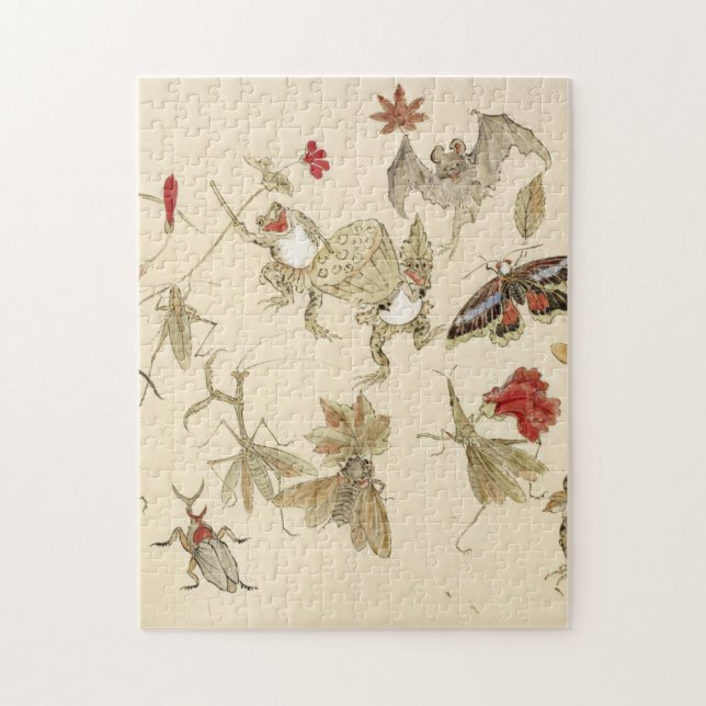 Puzzle Forêt Dansante De Grenouilles Par Kawanabe Kyosai  (Vertical)
