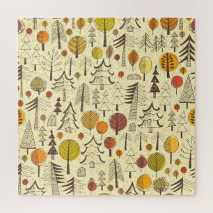 Puzzle Forêt d'automne : Motif graphique transparent.
