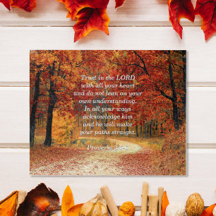 Puzzle Forêt d'automne, verset biblique de Proverbes 3:5-