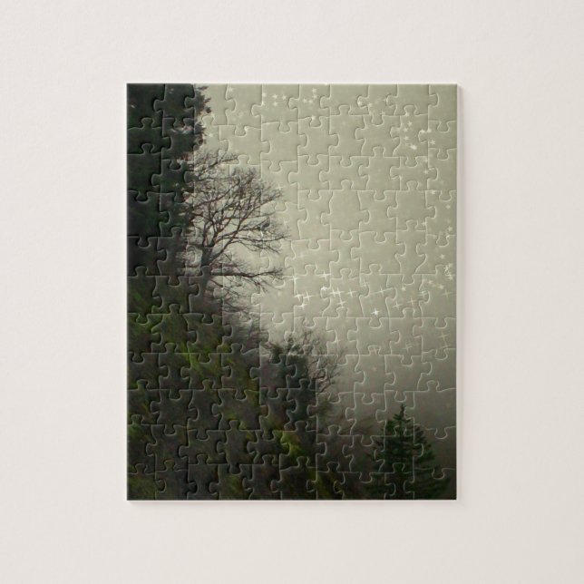 Puzzle Forêt de brume magique de la colline (Vertical)