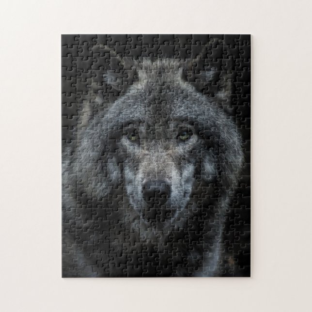 Puzzle Forêt de loups gris Animaux sauvages Nature Éteind (Vertical)