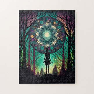 Puzzle Forêt de mandala psychédélique | Art Boho