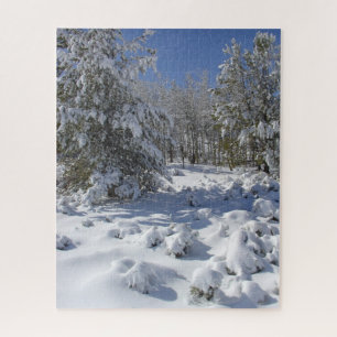 Puzzle Forêt de montagne dans une couverture de neige