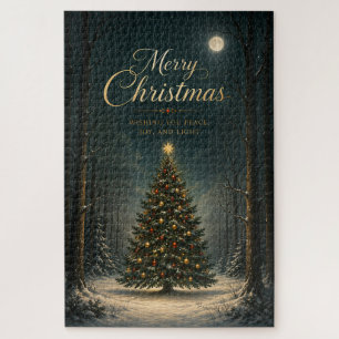 Puzzle Forêt de Noël hivernale enchantée