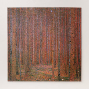 Puzzle Forêt de sapins (par Gustav Klimt)