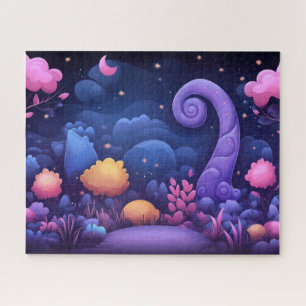Puzzle Forêt d'Imaginaires lunaires avec arbres roses