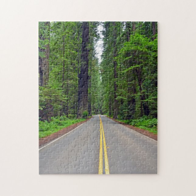 Puzzle Forêt et route de séquoia de Californie (Vertical)