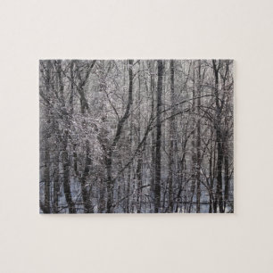 Puzzle Forêt glacée scintillante dans la lumière du matin