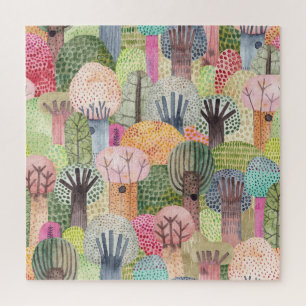 Puzzle Forêt infantile : Arrière - plan d'aquarelle migno