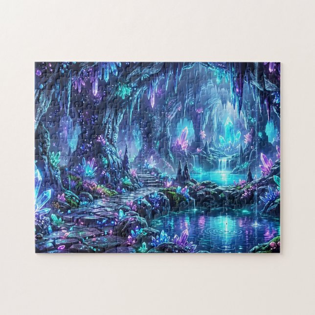 Puzzle Forêt lumineuse avec lac (Horizontal)