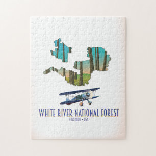 Puzzle Forêt nationale de White River Colorado carte USA
