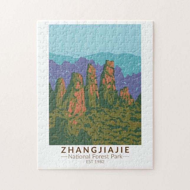 Puzzle Forêt nationale de Zhangjiajie Chine Voyage Art Re (Vertical)