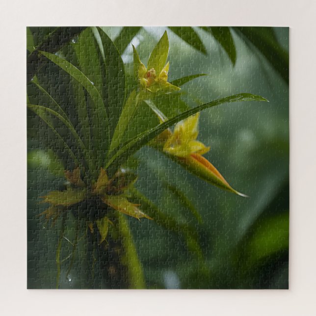 Puzzle Forêt tropicale de l'orchidée jaune (Vertical)