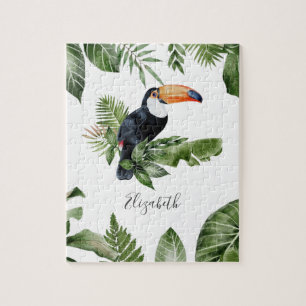 Puzzle Forêt tropicale Toucan mignon Nom personnalisé