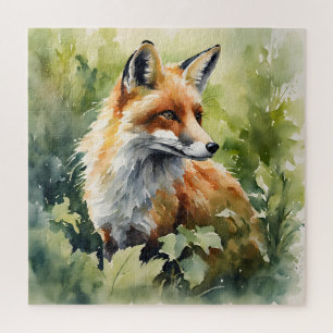 Puzzle Forêt vibrante Fox aquarelle pour les amoureux de 